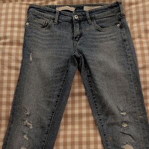 Pilcro Blue Distressed Skinny Jeans